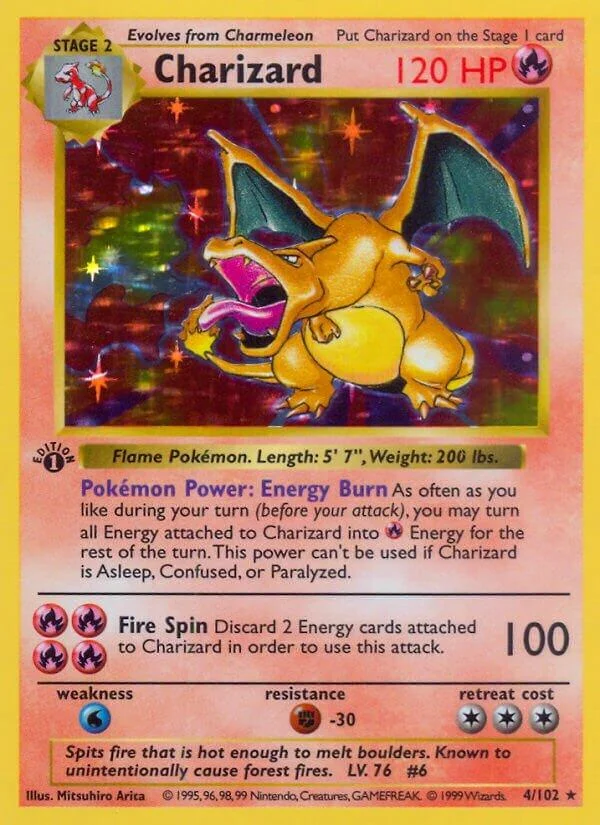 Charizard 1st Edition Shadowless Card