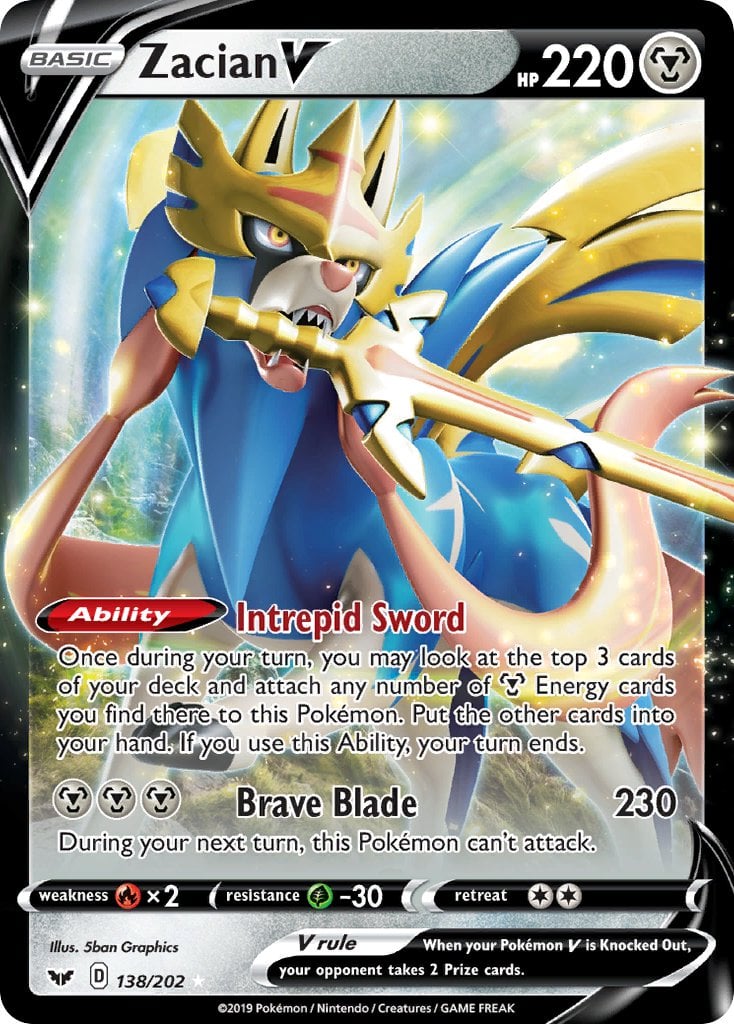 Zacian V Sword and Shield — 30th Celebration Classic Collection reprint