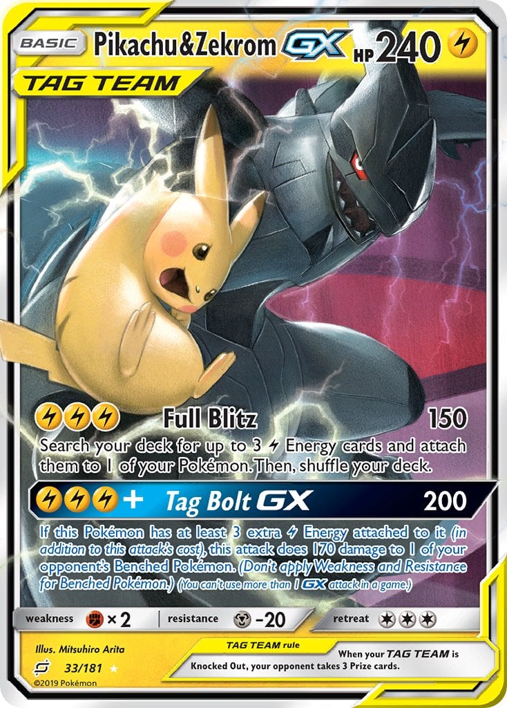 Pikachu and Zekrom GX Team Up — 30th Celebration Classic Collection reprint