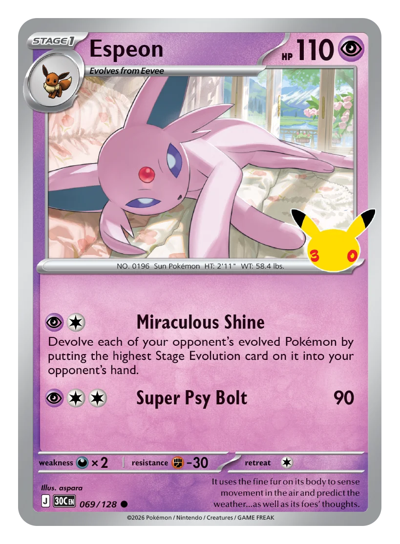 Espeon — 30th Celebration set card