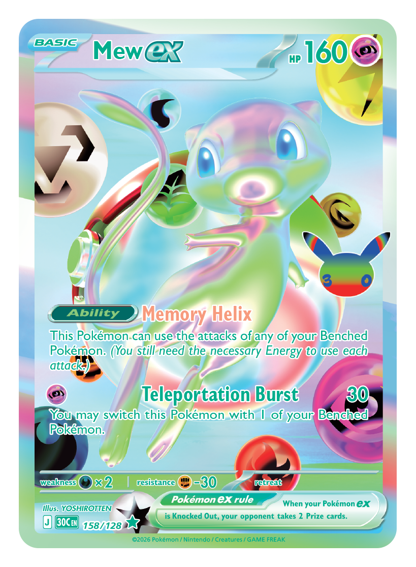 Mew ex Futuristic Rare card — Pokémon TCG 30th Celebration set by YOSHIROTTEN