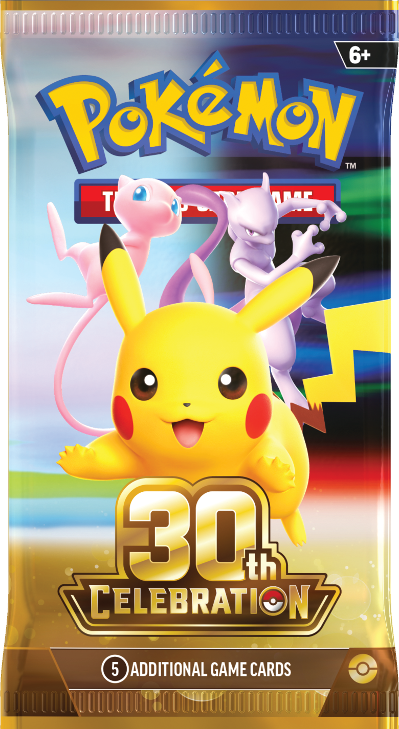 Pokémon TCG 30th Celebration set booster pack wrap — official English packaging