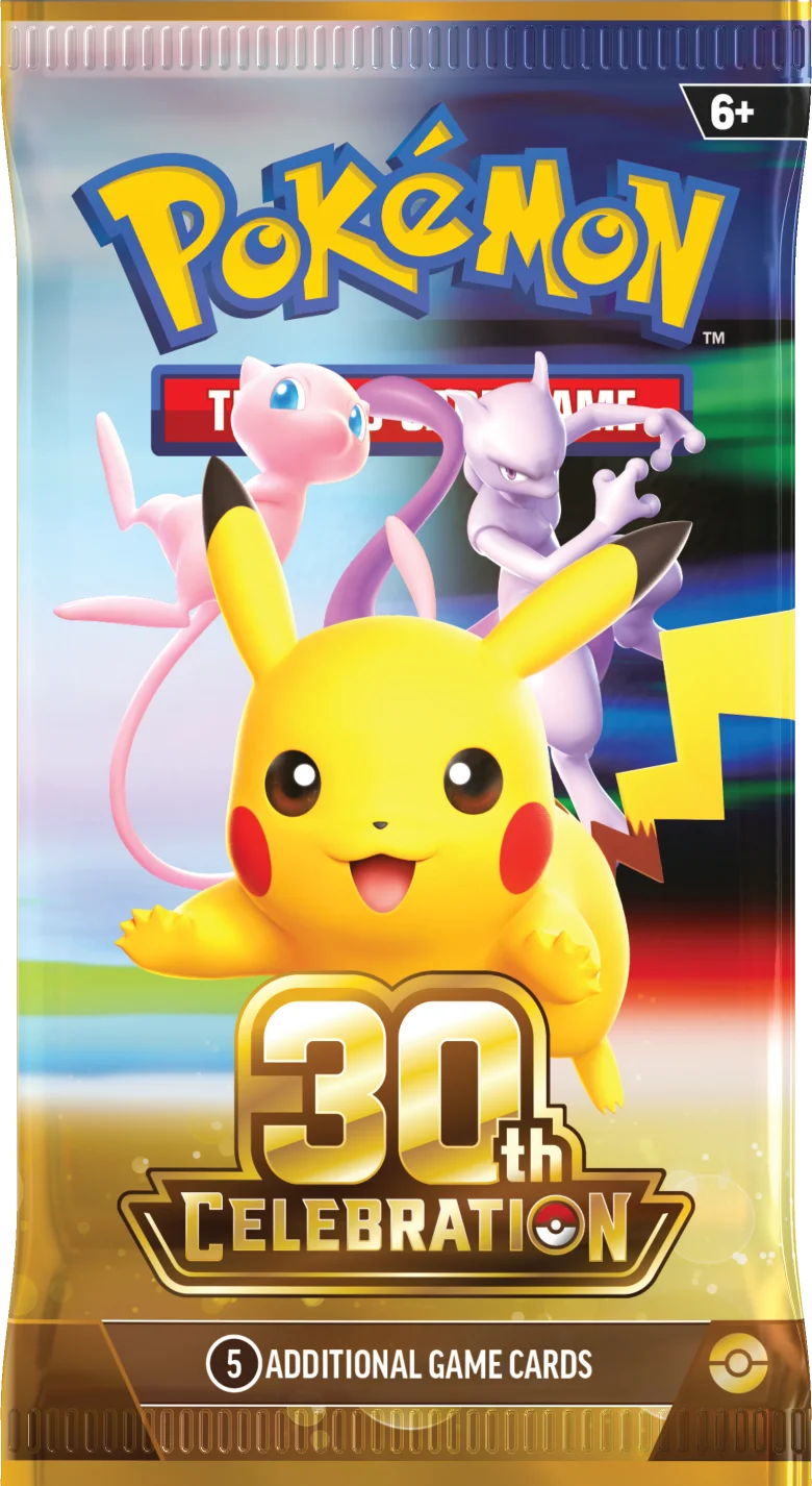 Pokémon TCG 30th Celebration set booster pack wrap — official English packaging